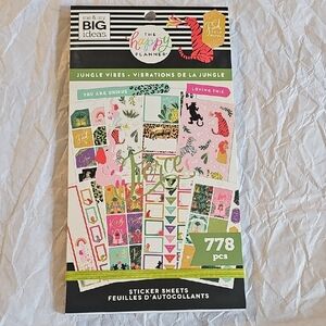 Me & My Big Ideas Jungle Vibes Sticker Set - Green, Pink, Gold, Black